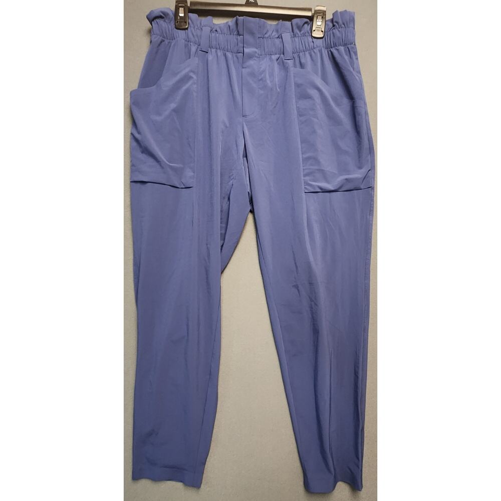 Athleta Size‎ 12 Blue Casual Pants Relaxed Fit Comfy Travel Leisure Pockets